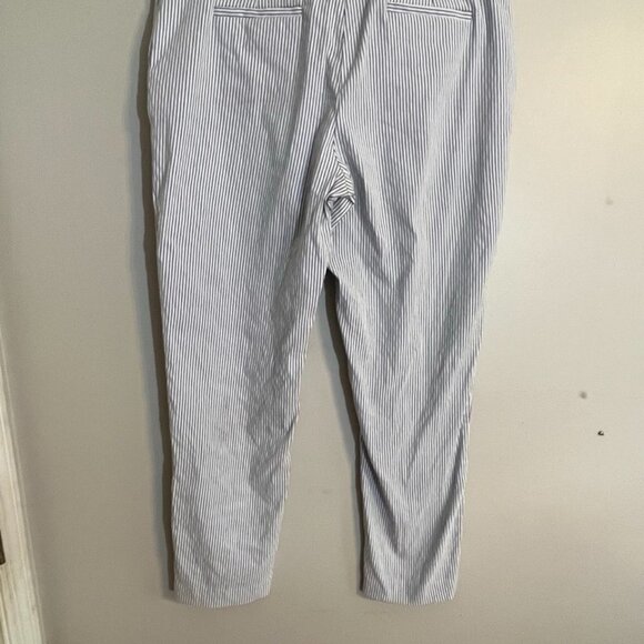 Tommy Hilfiger Pant Women 12 Blue Striped Preppy Straight Leg Office Neutral 80s - Picture 8 of 10